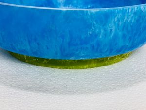 Handmade <b>Blue</b> Green Bottom Resin Classic Polished Swirl Veined Serving <b>Bowl</b> for Home Party Decoration Kitchenware Salad - Product Image 2