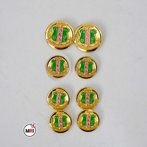 Wholesale Best Quality Customize ALPHA KAPA ALPHA Custom <b>Buttons</b> for blazers in Gold color 8 <b>Buttons</b> AKA <b>Buttons</b> - Product Image 1