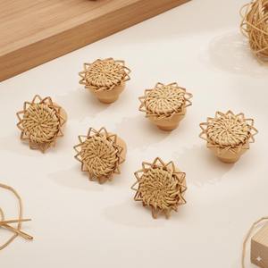 Poignée de porte en rotin tressé à bas prix, bouton de placard de cuisine, poignée naturelle pour portes intérieures, décoration - Product Image 6