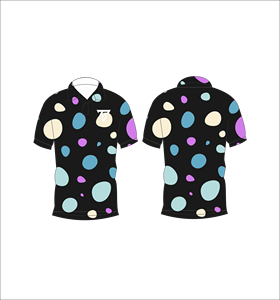 <b>Mens</b> <b>Black</b> Multicolor Dot Polo <b>Shirt</b> <b>Short</b> <b>Sleeve</b> Sublimation Print Breathable Casual Summer Wear - Product Image 3