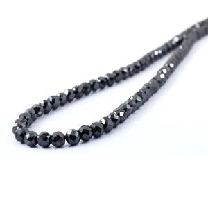 Cuentas de moissanita negra de 4 mm, cuentas sueltas de moissanita para hacer collares y joyería - Product Image 4