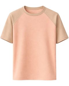 Camiseta de Manga Raglán Color Beige Durazno para Hombre, Cuello Redondo, Informal, Verano, Transpirable, Mezcla de Algodón, Suave, Cómoda, Ligera, para Uso Diario - Product Image 1
