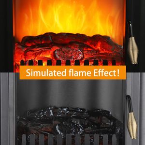 Caminetto Elettrico Autoportante a 3 Porte in Vetro con Fiamma 3D da 1500W, Telecomando, Riscaldamento a Tubo al Quarzo, 7 Colori di Fiamma, 4 Livelli, per Hotel - Product Image 6