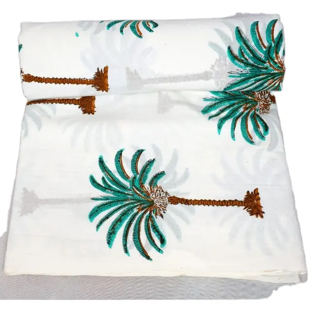 100% хлопчатобумажная ткань с принтом, индийские хлопчатобумажные ткани с цветочным принтом для одежды, индийская ткань с принтом пальмы