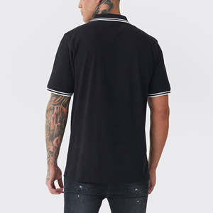 T-shirt polo pour homme en coton à manches courtes personnalisé, tissu doux avec logo brodé, polo respirant de haute qualité - Product Image 3