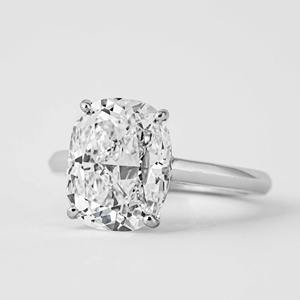 Anillo de Compromiso Solitario Atemporal de Oro Blanco de 14K con Diamante Cultivado en Laboratorio de 5.00ct, Corte Cojín, Claridad F VS2, Joyería Fina Premium - Product Image 2