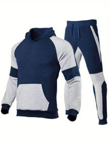 Conjunto Deportivo Urbano para Hombre, Chaqueta con Cremallera y Capucha Cuadrada Pequeña, Personalizable OEM, Pantalones de Talla Grande, 100% Algodón, Primavera-Otoño - Product Image 4