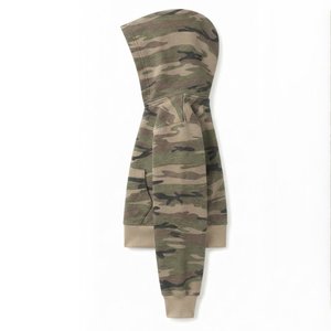 New Arrival Custom Logo Women's Camouflage <b>Hooded</b> <b>Zip</b>-Up Sweatshirt Short Length Casual Cotton Blend Knitted Full Sleeve Autumn - Product Image 4