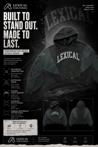 เสื้อฮู้ดดี้โอเวอร์ไซส์พรีเมียมสไตล์วินเทจ ตกแต่งผ้าแบบแพทช์เวิร์ค สำหรับผู้ชายและผู้หญิง ผ้าเฟรนช์เทอร์รี่แบบซักแล้ว มีกระเป๋า แต่งดีเทลแบบดิสเทรส กันน้ำ กันลม ผลิตจากผ้าฝ้าย - Product Image 6