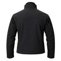 Veste en polaire noire pour homme, col montant, fermeture éclair, coupe décontractée, coupe-vent, vêtement d'automne, veste softshell coupe régulière