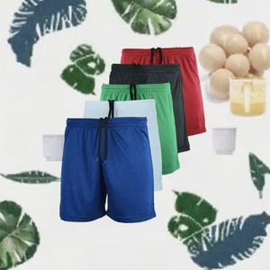 Shorts pour hommes à séchage rapide, couleur unie, avec cordon de serrage, taille mi-haute, décontractés, pour le fitness et la course, bleu, vert, noir, blanc, rouge - Product Image 2