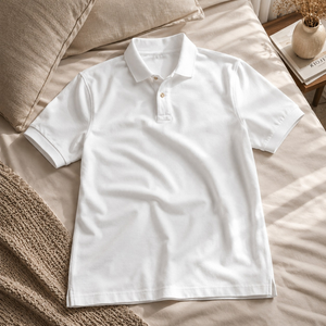 Camiseta Polo Blanca Clásica para Hombre |   Camiseta de Manga Corta con Cuello Clásico en Mezcla de Algodón para un Estilo Casual Elegante y para el Día a Día - Product Image 5