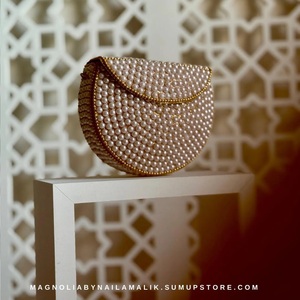 Bolsos de Mano Metálicos de Lujo para la Noche, Bolsos de Boda Bohemios Hechos a Mano para Mujer, con Marco de Perlas y Mosaico, Estilo Indio, Bolsos de Mensajero Bohemios - Product Image 2