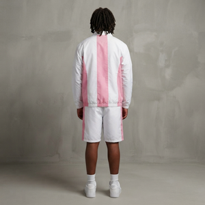 Ensemble de survêtement 2 pièces en nylon avec logo personnalisé, veste zippée et short color block, style streetwear estival pour homme – Meilleures ventes - Product Image 3