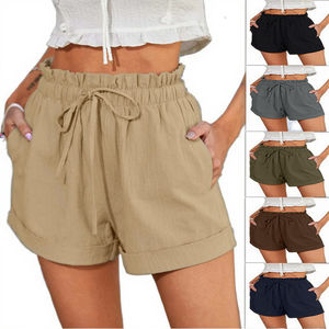 Shorts Casuales de Verano para Mujer, Cintura Alta, Elásticos, Transpirables, Corte Holgado, Color Sólido, Últimos Modelos de Moda para Gimnasio - Product Image 6