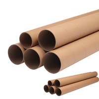 Tubes en carton kraft brun pour emballage express, tubes en papier pour rouleaux textiles VINAGREEN PACK