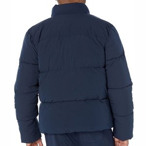 Veste matelassée classique bleu marine pour homme, rembourrage chaud personnalisé, manteau d'hiver, col montant, coupe-vent, vêtement thermique. - Product Image 4