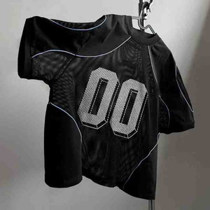 <b>Mens</b> Black <b>Short</b> <b>Sleeve</b> Sport T <b>Shirt</b> <b>White</b> 00 Number Print O Neck Regular Fit Quick Dry Knitted Jersey Top Casual Athletic Wear - Product Image 3