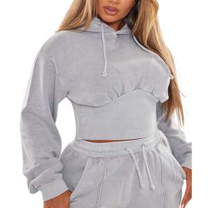 Conjunto de Sudadera con Capucha Extra Grande Personalizada para Mujer, 100% Algodón, Ropa Urbana de Invierno, Fabricante de Sudaderas con Capucha - Product Image 4