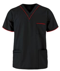 HARAZ Custom Soft Fabric <b>Nurse</b> Scrubs Hospital Uniforms Double Layer Shirt Collar Breathable Comfortable Long/Short Sleeve - Product Image 1