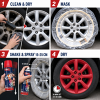 4X 450ml Peinture Décollable pour Jantes, Revêtement Élastique Amovible en Aérosol, Film de Recoloration pour Jantes, Protection Anti-Corrosion en Spray