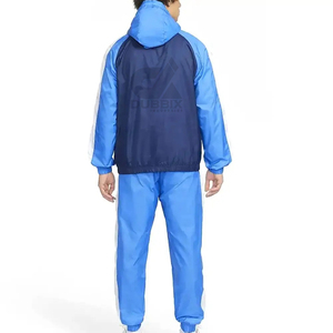 OEM Custom Printed Hooded Nylon Windbreaker <b>Tracksuit</b> Set – Lightweight Drawstring Jacket & Two Piece Sportswear Short Set - Product Image 3