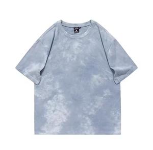 T-shirt décontracté pour homme à manches courtes, col rond, tricoté, tie-dye, coupe classique, respirant, jersey 180g - Product Image 4
