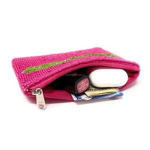Custom Handmade Embroidery <b>Beaded</b> Coin Purse Zipper Animal Design Lightweight Pouch Gift for Women <b>Large</b> Capacity Durable Soft - Product Image 3