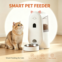 Pengumpan Hewan Peliharaan Otomatis dengan Teknologi Pendinginan Terjadwal, Anti Bocor, Portabel, Desain Modern yang Stylish untuk Kucing & Anjing