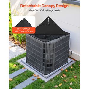 Copertura Impermeabile in Poliestere a Doppio Strato 28 X 28 X 32 Pollici per Condizionatore d'Aria con Tettoia Staccabile e Coperture per Bocchette di Ventilazione - Product Image 5