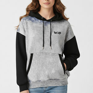 Nouveauté 2026 – Sweat à capuche femme 100 % coton, qualité supérieure 460 GSM, coupe oversize, délavé à l'acide bicolore, pour l'hiver, style décontracté - Product Image 1