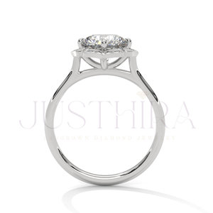 High Quality Moissanite Diamond <b>Ring</b> with Round Cut and 14K White Gold Overlay for Womens Wedding Engagement <b>Ring</b> for Export Pri - Product Image 4