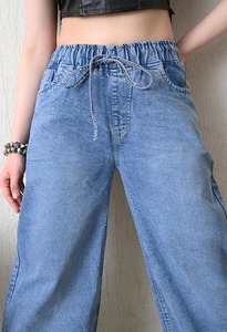 กางเกงยีนส์ผู้หญิงทรงวินเทจเอวกลางทรงปกติความยาวระดับเข่า - Product Image 6