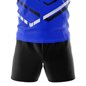 Conjunto de uniforme de rugby transpirable para hombre, camiseta de manga corta y pantalones cortos a juego, tela ligera para entrenamiento, partidos y club - Product Image 4