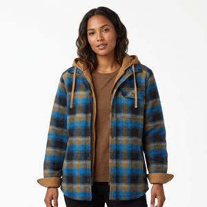 Men's <b>Fleece</b> <b>Lined</b> Hooded Shirt <b>Jacket</b> Windproof Thick Winter Casual Outerwear With Button Closure - Product Image 4