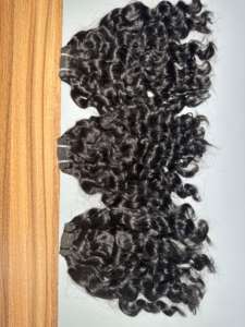 Raw Indian Natural <b>Curly</b> Remy Hair Bundles Soft Curl Pattern Temple Hair Double Drawn Unprocessed Human Hair <b>Extensions</b> - Product Image 5