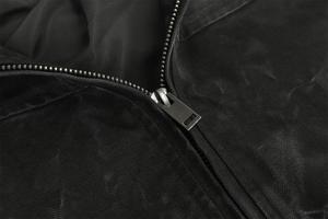 Blouson bomber à capuche pour homme en PU, couleur unie, fermeture éclair, coupe-vent, vêtement d'extérieur décontracté, idéal pour l'automne - Product Image 2