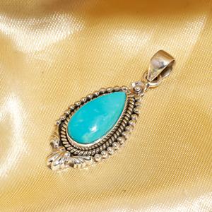 Joyería de Moda Real, Colgante de Plata 925 con Turquesa de Arizona en Forma de Pera, para Mujeres y Niñas, Venta al Por Mayor - Product Image 2