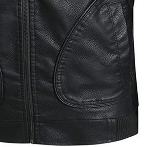 <b>Men</b> Premium Leather <b>Jacket</b> Classic Full Zip Casual Soft Comfortable Durable Regular Fit Everyday Fashion Outerwear - Product Image 5