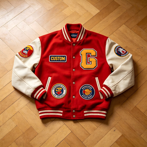 Blouson universitaire en chenille épaisse 2026, brodé sur mesure, style preppy, col rabattu pour homme - Product Image 5