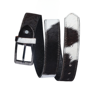 Ceintures en cuir véritable haute résistance avec poils de vache, personnalisables pour hommes, femmes et enfants, boucle en laiton pour femmes. - Product Image 1