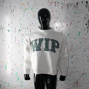 Sweat-shirt à col montant gris cendré WIP, 100% coton, broderie appliquée, col large, URBAN PRODUCTIONS - Product Image 2