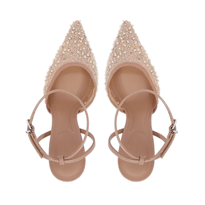 <span class=keywords><strong>BABALA</strong></span>, mulas de tacón alto de verano para mujer, malla brillante, punta estrecha, sandalias cerradas con una correa, espalda abierta, zapatos de tacón fino para exteriores - Product Image 4