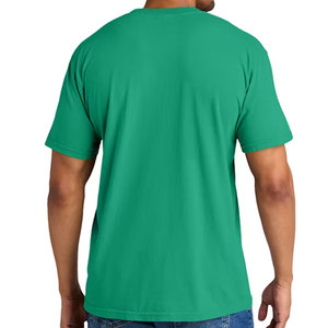 Camiseta de Manga Corta Verde Personalizada para Hombre con Bolsillo, Camiseta de Cuello Redondo de Jersey Peinado de Lujo - Product Image 2