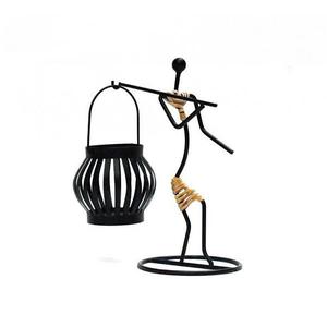 Ensemble de 4 élégants bougeoirs en métal noir, grands supports décoratifs pour bougies, pour centres de table de mariage ou de maison, excellent prix - Product Image 4