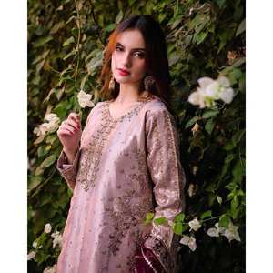 Conjunto de Traje de Satén para Fiesta para Mujer, Talla XL, Manga Tres Cuartos con Bordado de Hilo y Lentejuelas - Product Image 6