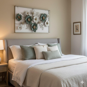 Sculpture murale moderne en acier inoxydable en forme de cercle pour salon, chambre, bureau, décoration intérieure, avec revêtement en poudre, à suspendre - Product Image 4