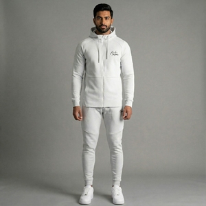 Conjunto Deportivo Informal Transpirable Unisex, Sudadera con Capucha y Cordón Ajustable, Pantalones Deportivos Holgados, 100% Algodón, Ropa Deportiva para Gimnasio - Product Image 3