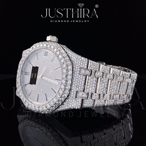 Montre Bracelet de Luxe Prmium Dernière Génération HipHop en Acier Inoxydable avec Diamant Moissanite Mécanique et Cadran en Verre Design Pièce de Monnaie - Product Image 3