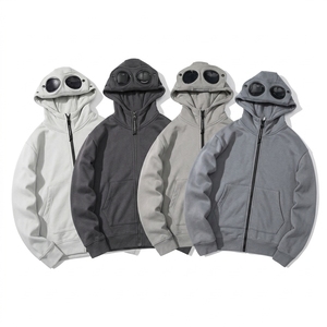 Sweat à capuche personnalisé avec logo, effet délavé, en coton respirant, séchage rapide, manches longues, fermeture éclair intégrale, capuche à visière ronde pour homme - Product Image 6